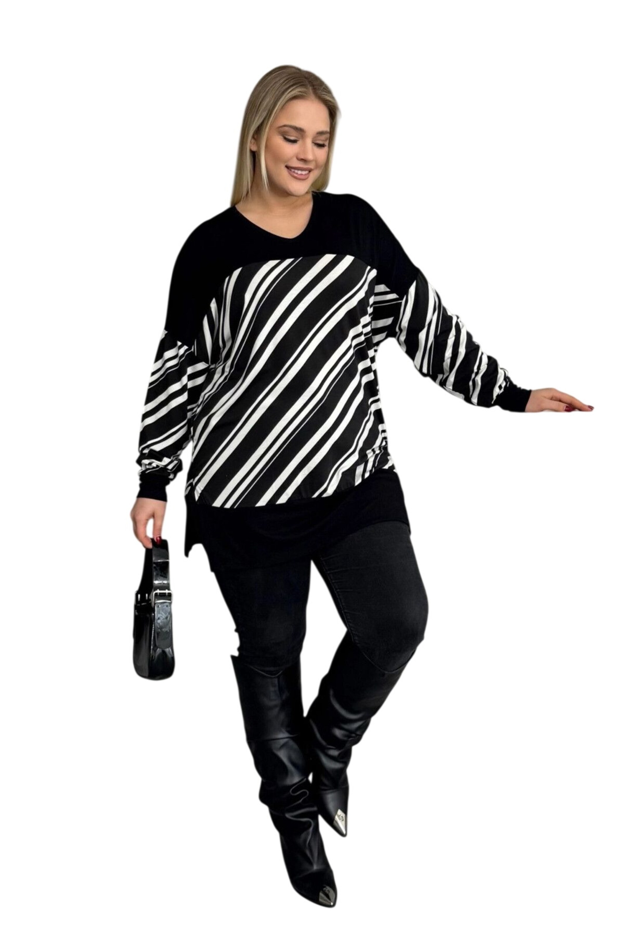 Stil Diva Shirt in Zwart