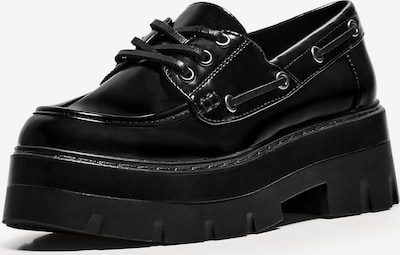 Pantofi cu șireturi 'NAUTICO CHUNKY' Bershka pe negru, Vizualizare produs