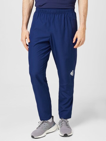 ADIDAS SPORTSWEAR Regular Workout Pants 'Aeroready Designed For Movement' in Blue: front