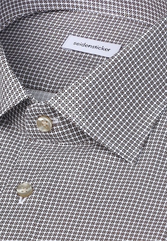 SEIDENSTICKER Slim fit Business Shirt ' Schwarze Rose' in Beige