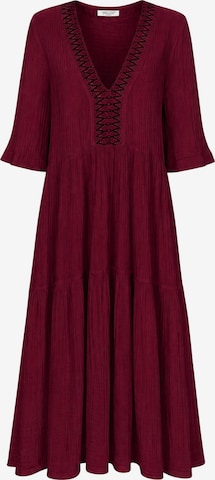 Haris Cotton Sukienka 'Maxi Dress in Textured Cotton with Laced Trim V Neck' w kolorze fioletowy: przód