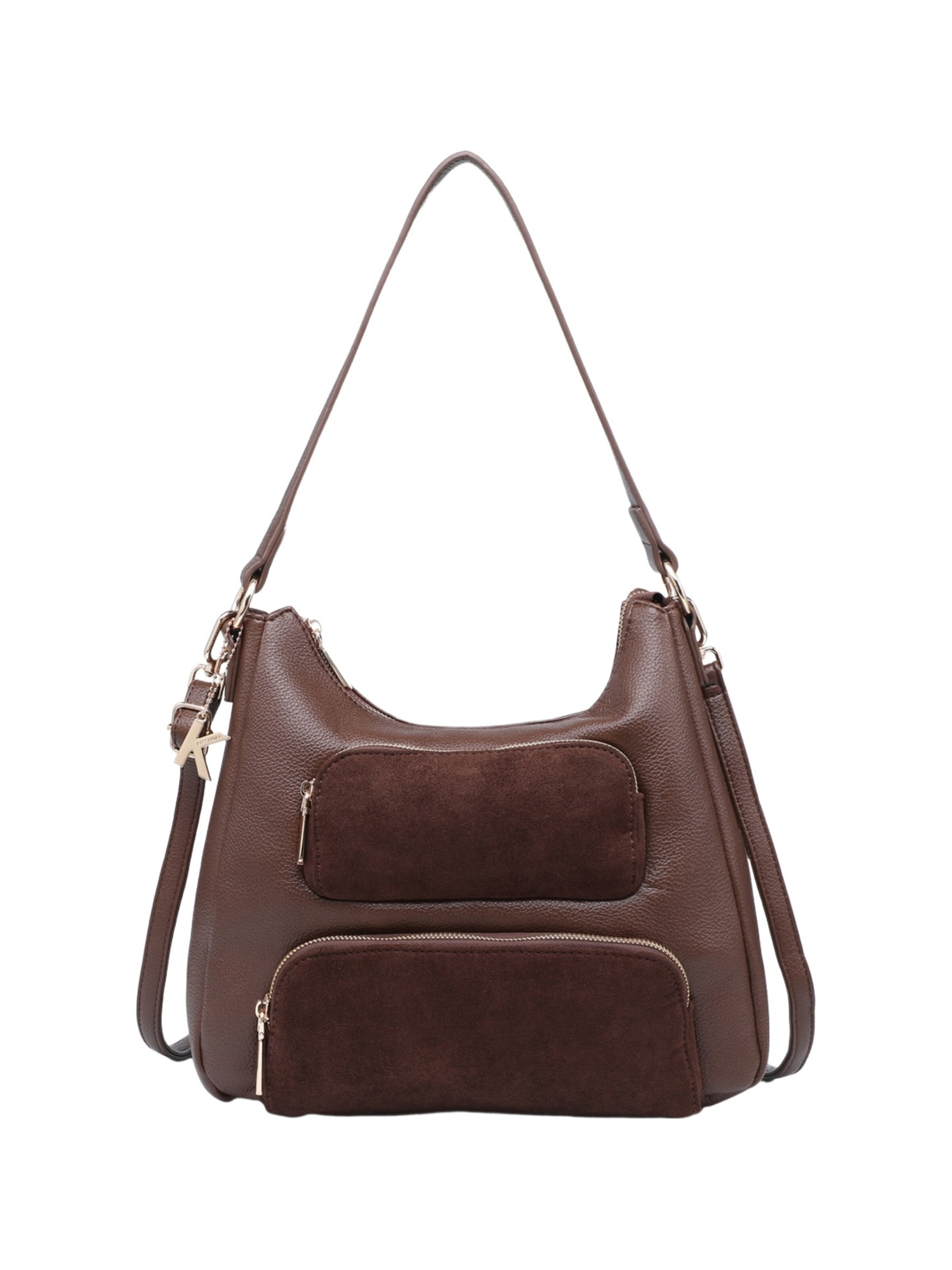 Borsa a mano 'Borsa a mano donna Kassandra con zip - Poliestere 100%' di Kassandra in marrone: frontale