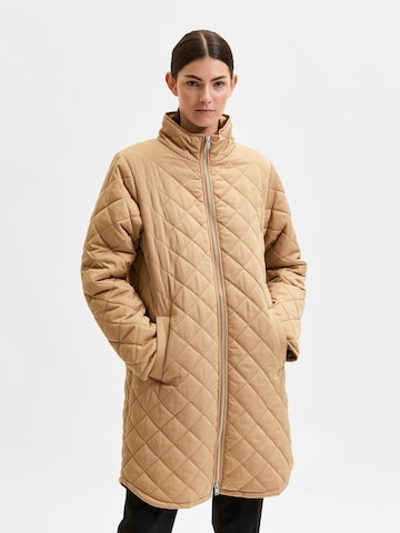 SELECTED FEMME Between-seasons coat 'Filly' in Brown: front