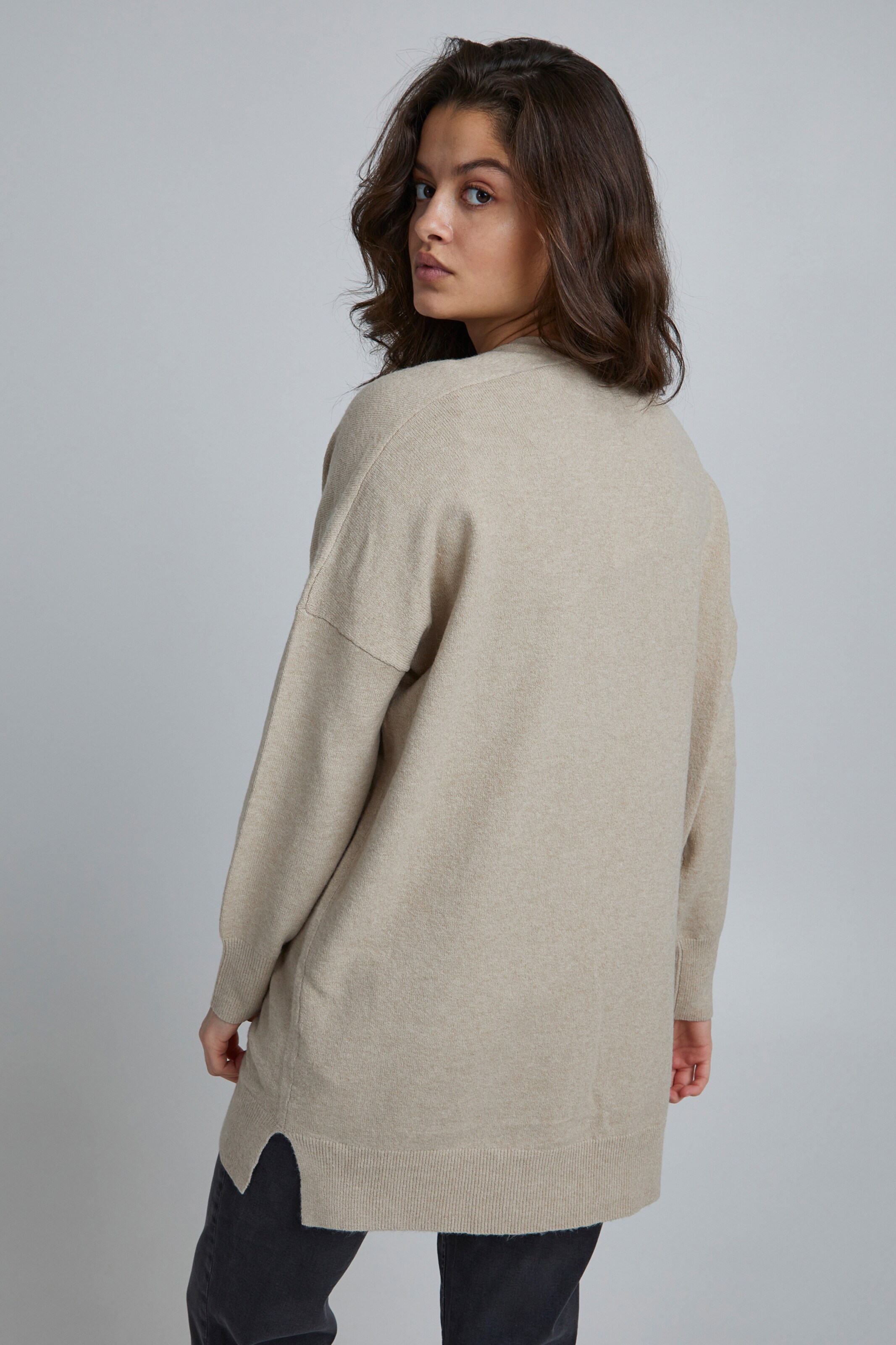Frauen Pullover & Strick ICHI Cardigan in Beige - IL19003 Frauen Pullover & Strick ICHI Cardigan in Beige - IL19003