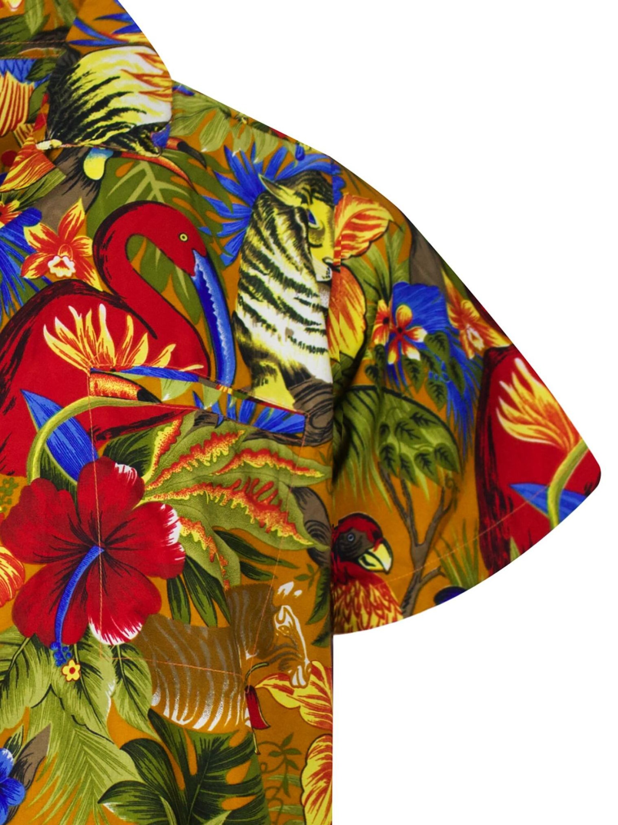 King Kameha Shirt 'Jungle' in Yellow