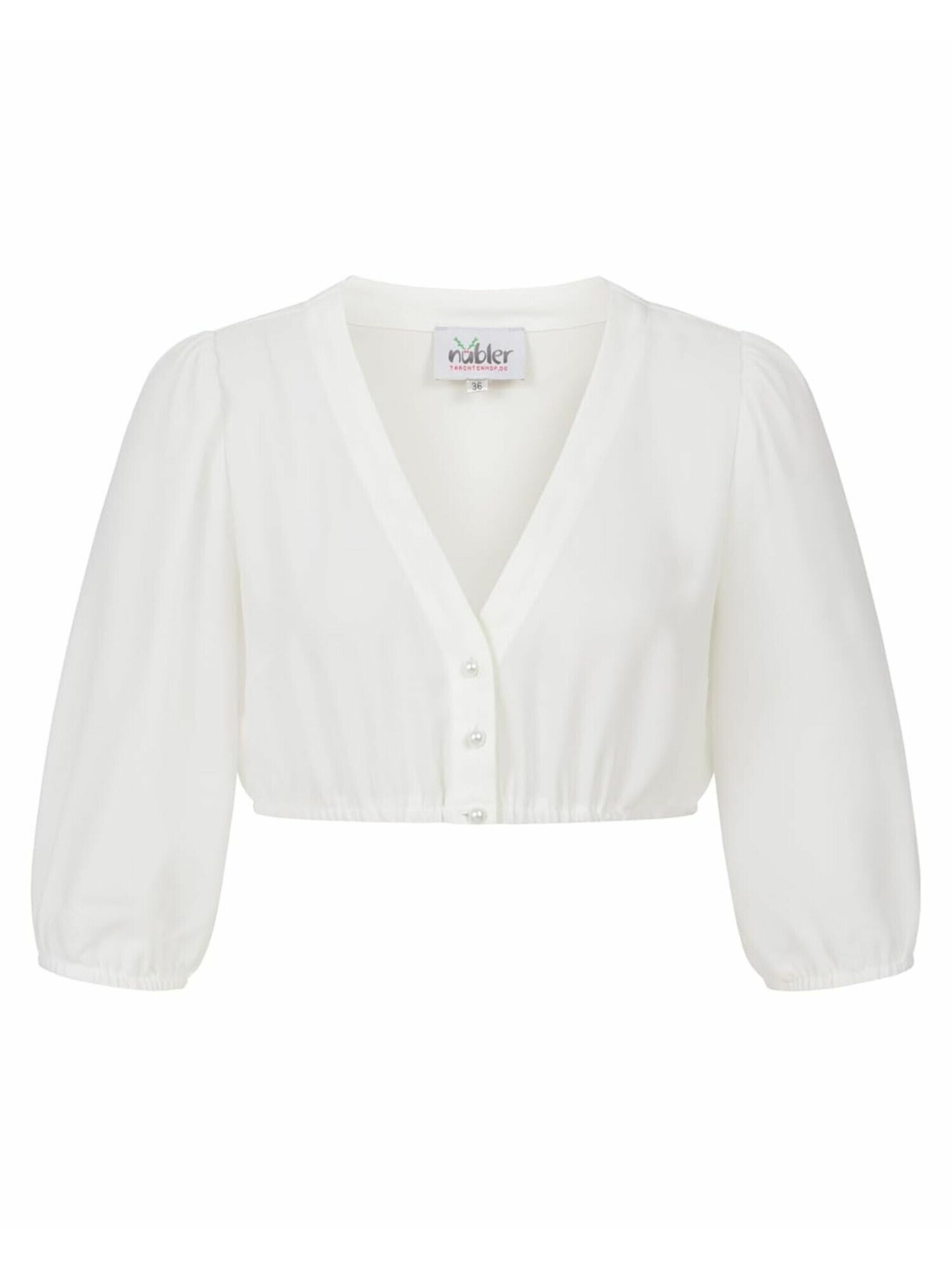 Trachtenhof Nübler Traditional Blouse 'Charlotte' in Beige: front