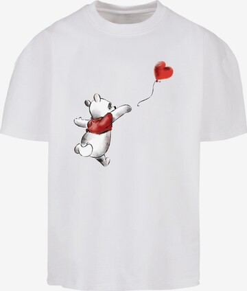 F4NT4STIC Shirt 'Disney Winnie The Pooh & Balloon' in Wit: voorkant