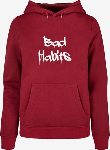 Merchcode Sweatshirt 'Bad Habits' in Rot: predná strana