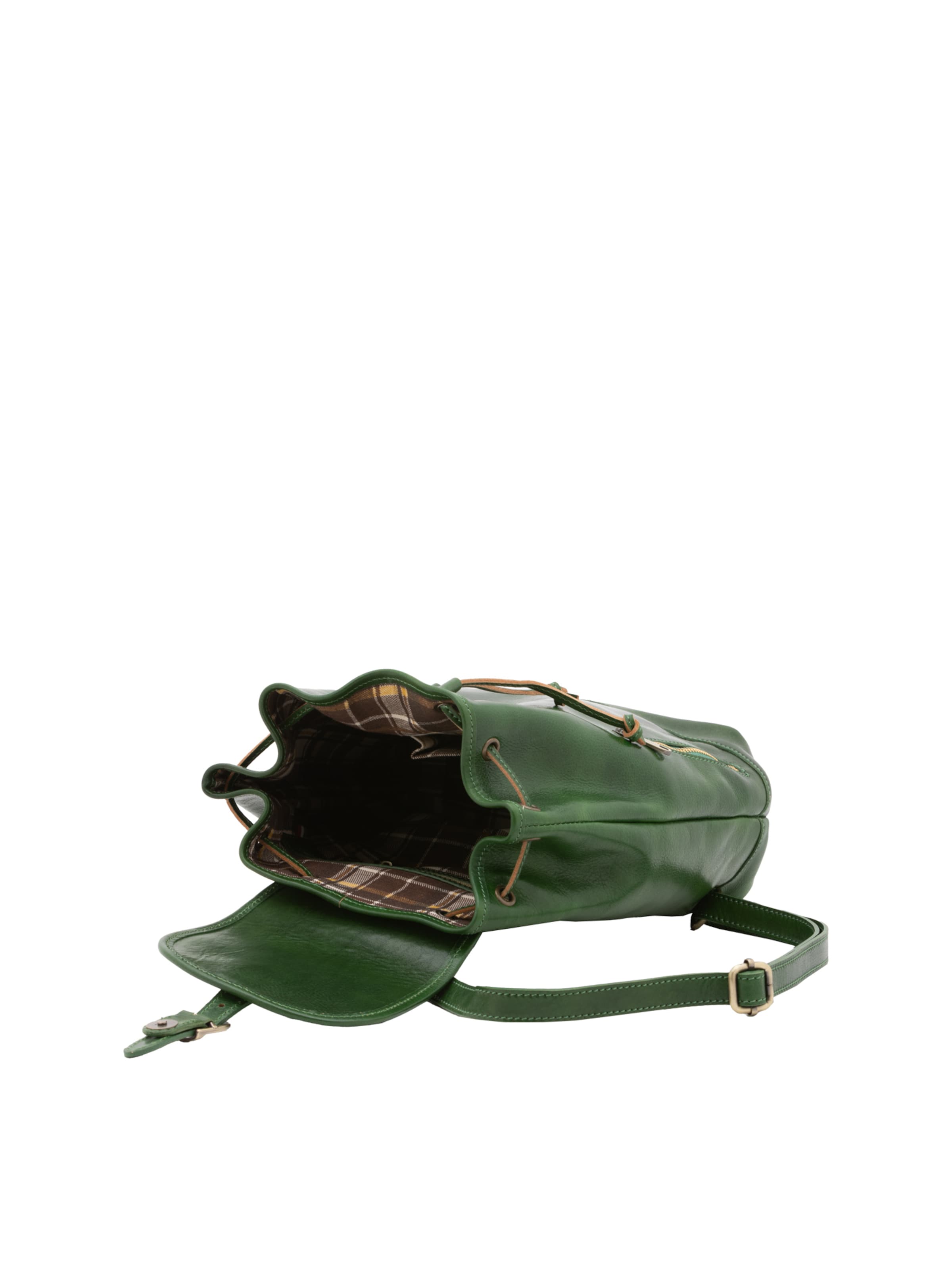 Zaino 'Zaino Donna Pelle Vera Vacchetta - Chiusura Coulisse Regolabile' di I Fratelli in verde