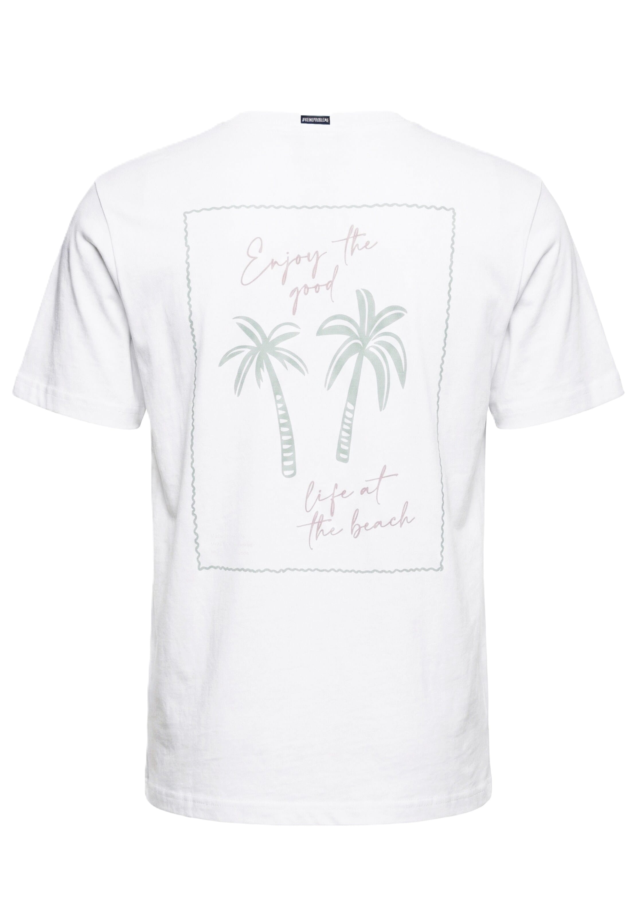 Kleinigkeit T-Shirt 'Big Palm Stamp' in Weiß