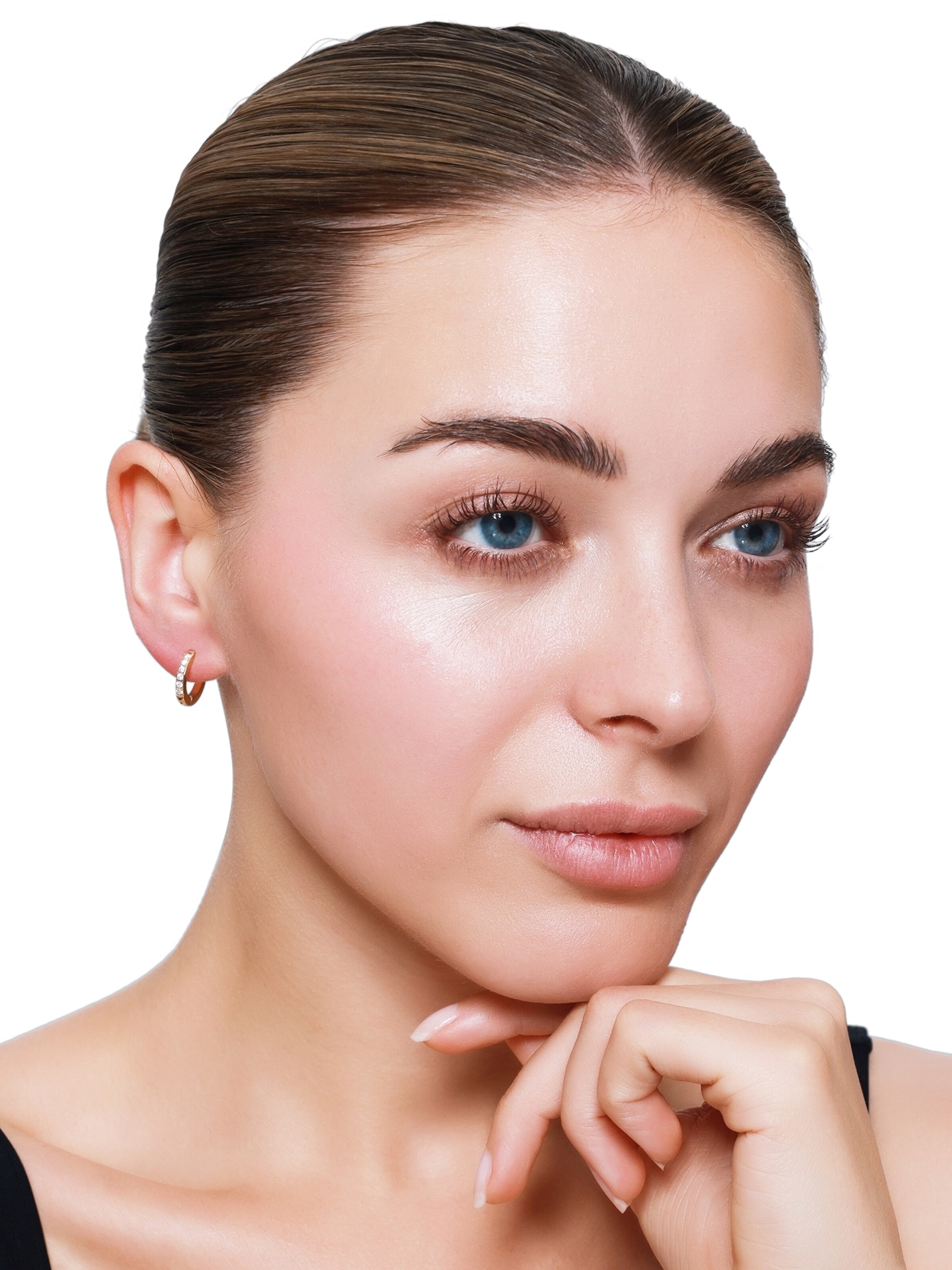 Boucles d'oreilles 'Milada' Heideman en or : devant