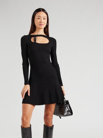 Versace Jeans Couture Gebreide jurk in Zwart: voorkant