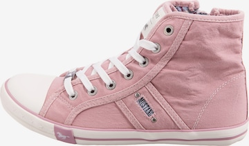 MUSTANG Hög sneaker i rosa