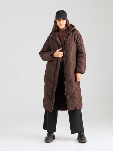 Monki Winter Coat in Brown