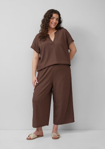 Wide Leg Pantalon s.Oliver en marron : devant