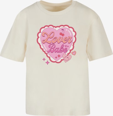 T-shirt 'Lover Babe Valentinstag' F4NT4STIC en beige : devant