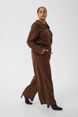 Wide Leg Pantalon 'Freja' KAFFE CURVE en marron