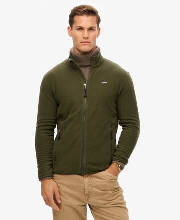 Superdry Fleece jas in Groen: voorkant