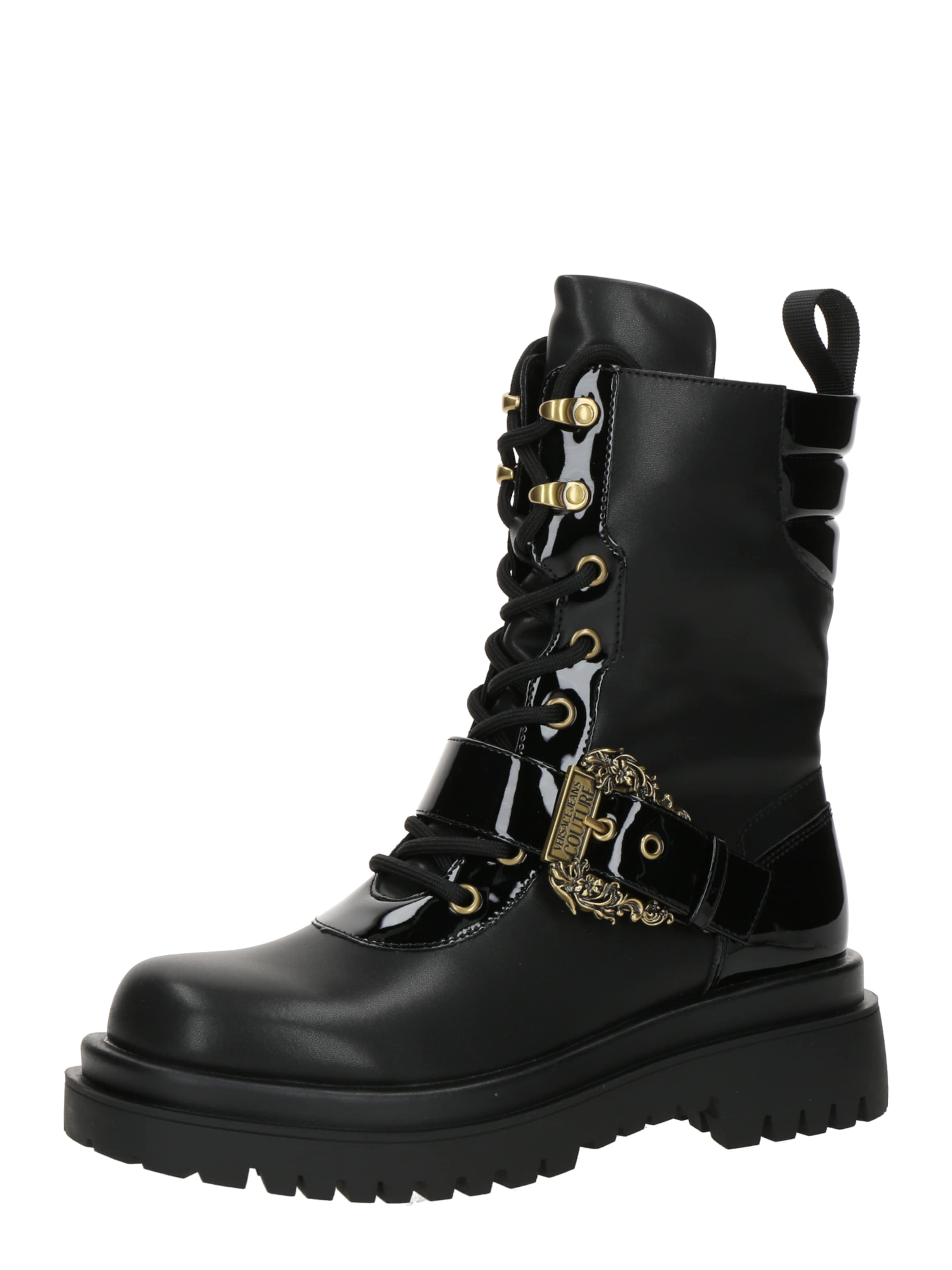 Versace Jeans Couture Fűzős rövid szárú csizmák - fekete: elől