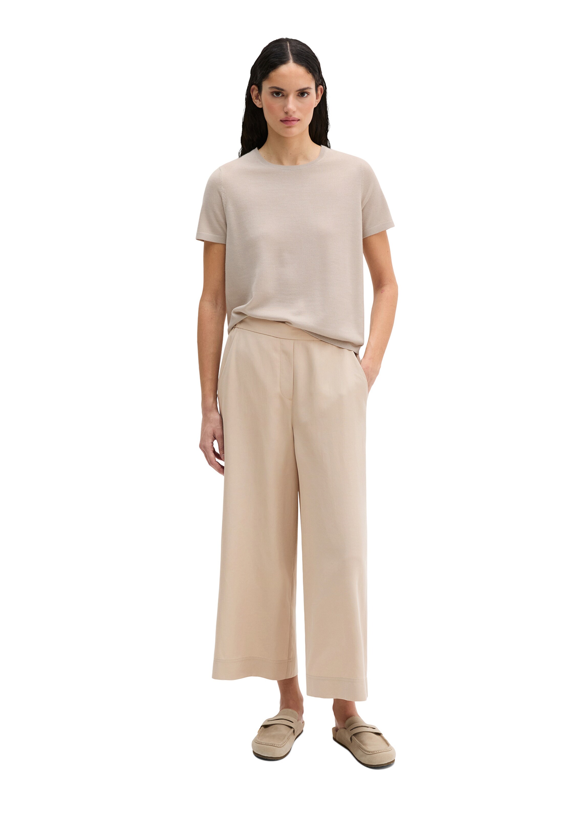 Marc O'Polo Wide leg Trousers 'Margo' in Beige