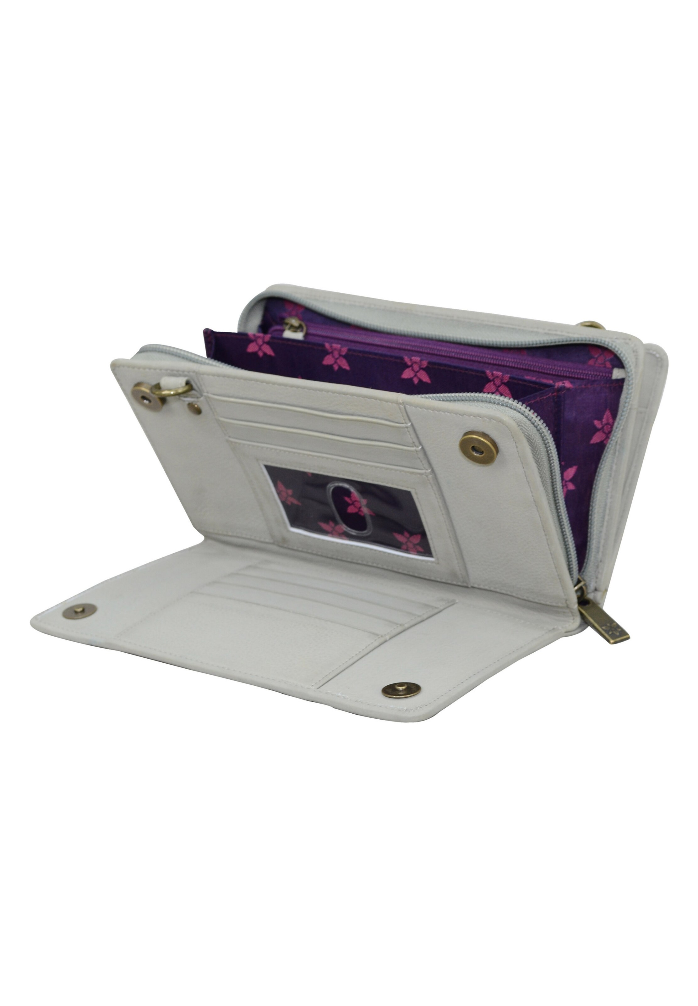 Frauen Portemonnaies ANUSCHKA Handbemalte Brieftasche 'Peacock' in Mischfarben - QP79592 Frauen Portemonnaies ANUSCHKA Handbemalte Brieftasche 'Peacock' in Mischfarben - QP79592