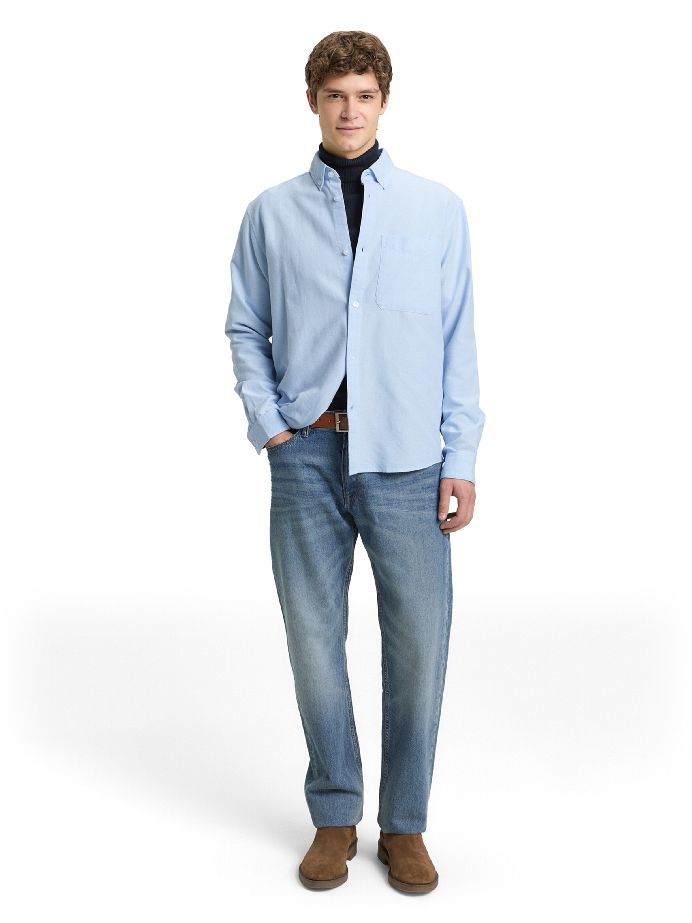 TOM TAILOR DENIM Comfort fit Overhemd in Blauw