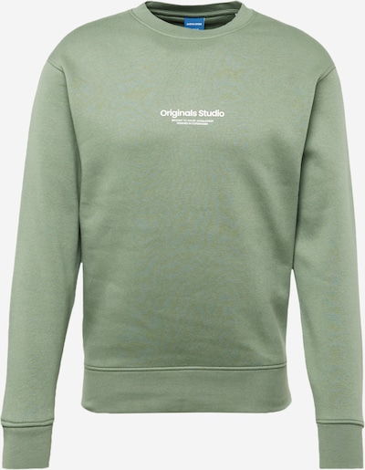 JACK & JONES Sweatshirt 'VESTERBRO' in Dark green / White, Item view