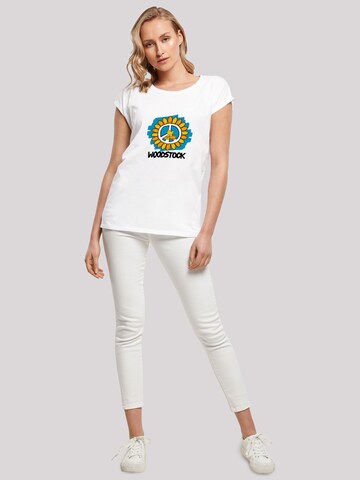 F4NT4STIC Shirt 'Woodstock Artwork Flower Peace' in Wit