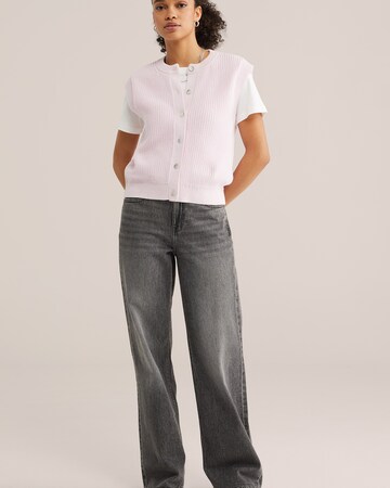 WE Fashion Pleten brezrokavnik | roza barva