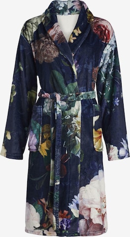 ESSENZA Long Bathrobe 'Fleur' in Blue: front