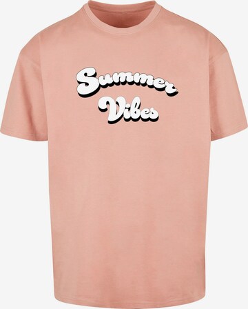 T-Shirt 'Summer Vibes' Merchcode en rose : devant