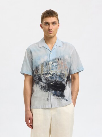 SELECTED HOMME Comfort fit Srajca 'SLHCARL' | modra barva: sprednja stran