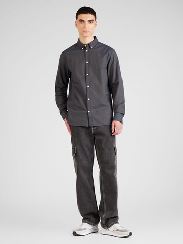 KnowledgeCotton Apparel Regular Fit Hemd 'ELDER' in Grün