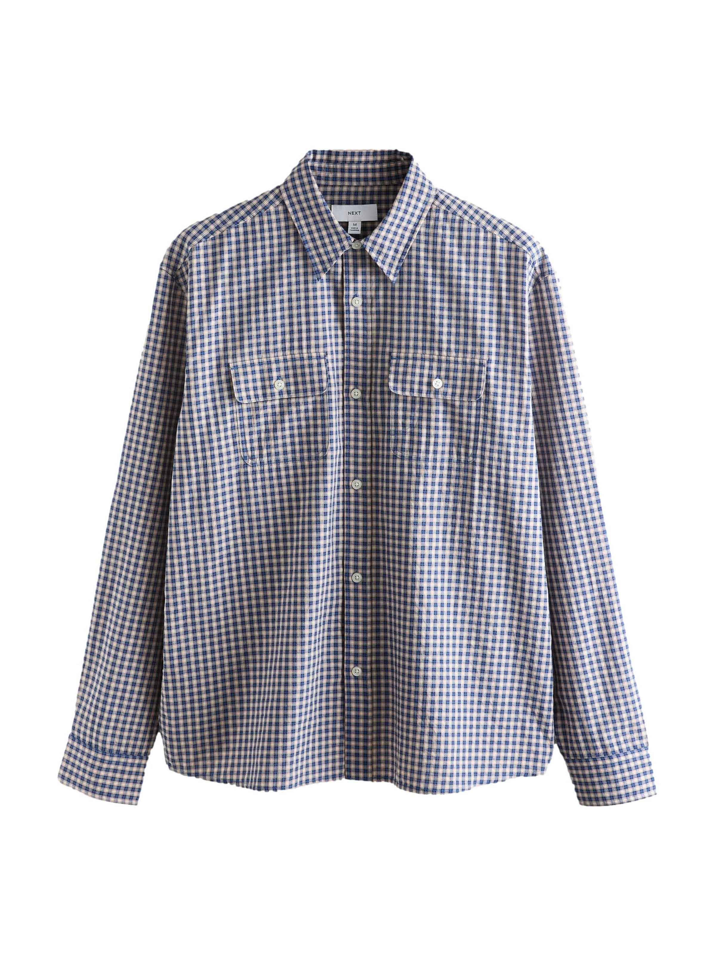 Next Hemd in navy / puder / weiß, Produktansicht
