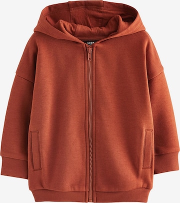 Next Zip-Up Hoodie in Brown: front