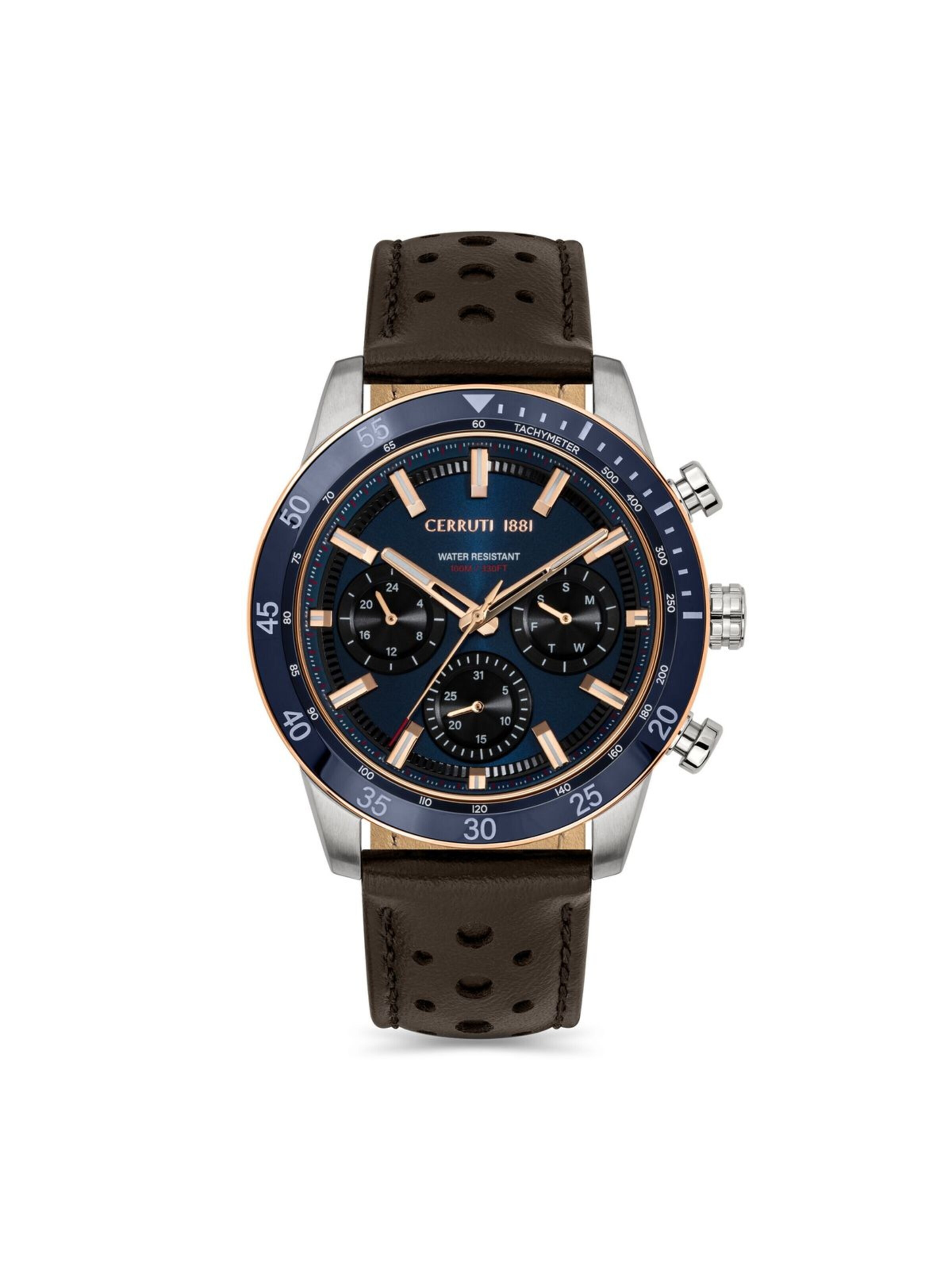 Montre à affichage analogique 'Turchino' CERRUTI 1881 en bleu : devant