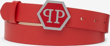 Philipp Plein - Cinturón 'Hexagon' en rojo: frente
