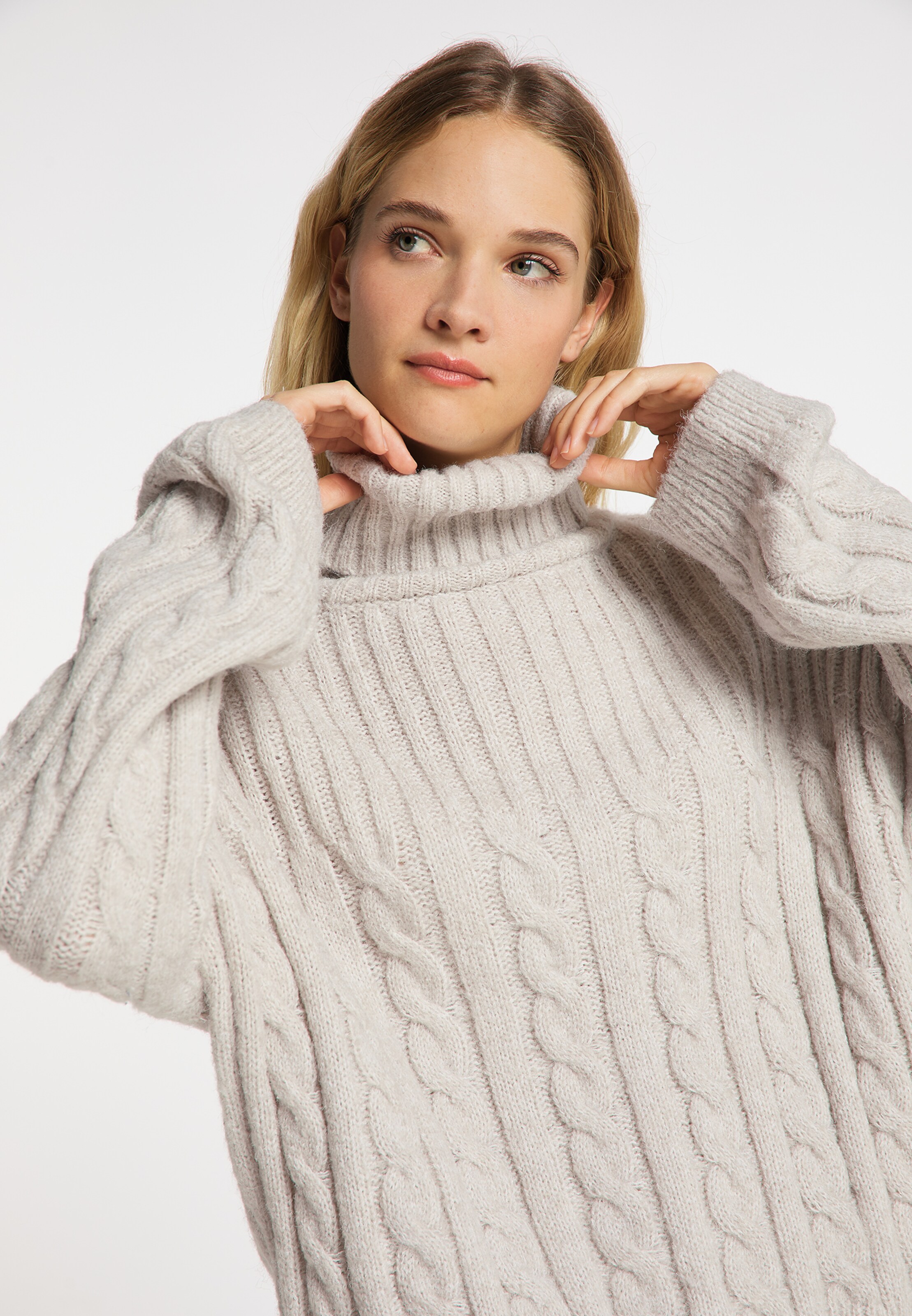 Frauen Große Größen DreiMaster Vintage Pullover in Hellgrau - RQ29027