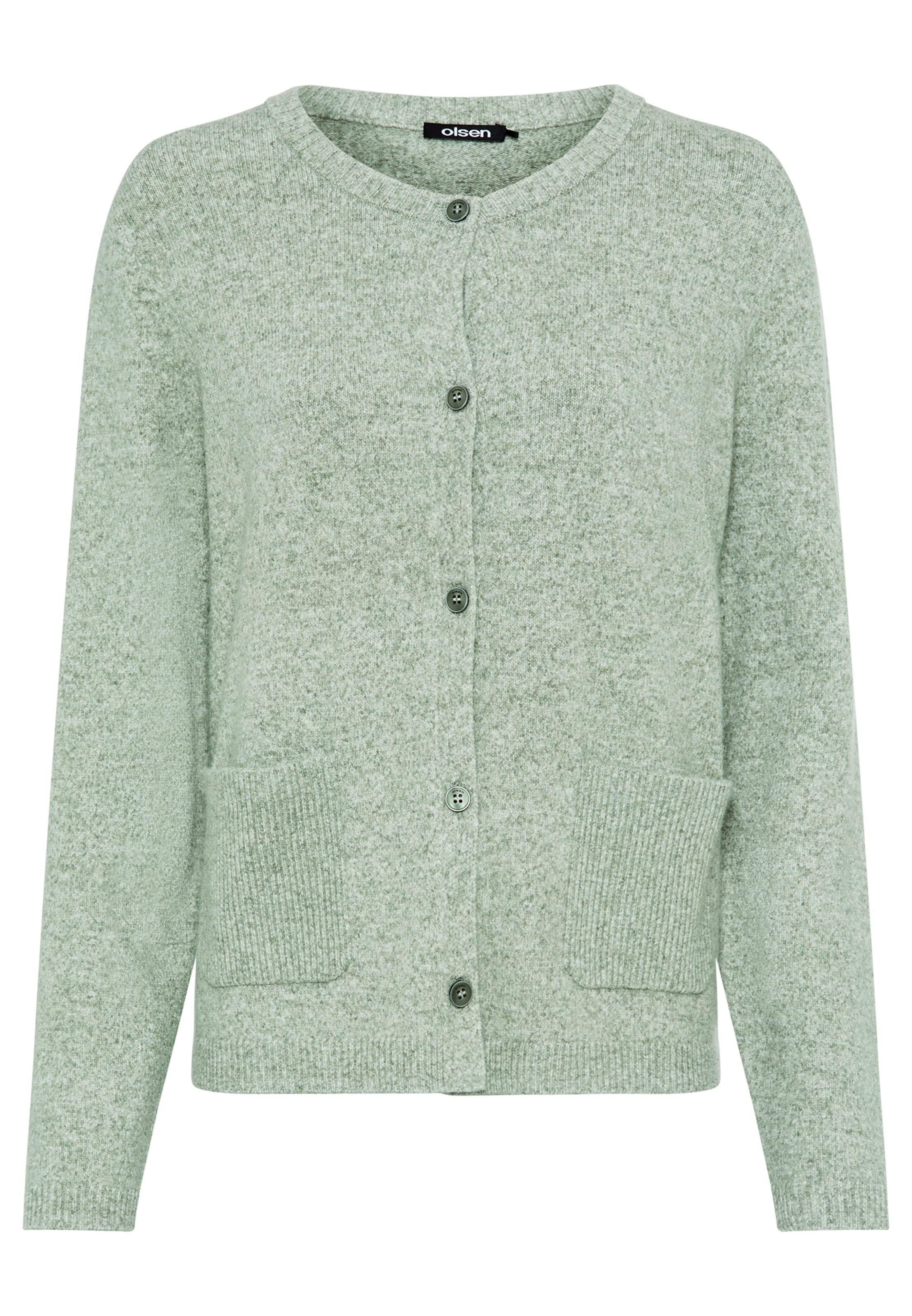 Olsen Knit Cardigan 'Henny' in Green: front