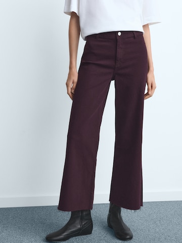 MANGO Široke hlačnice Kavbojke 'CATHERIN' | rdeča barva: sprednja stran