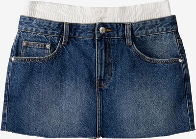 Bershka Jupe en bleu denim / blanc, Vue avec produit