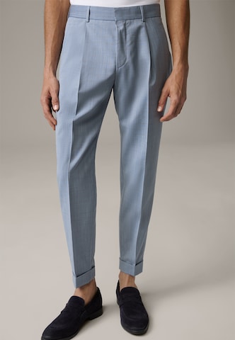 STRELLSON Loose fit Pleated Pants 'Luis' in Blue: front