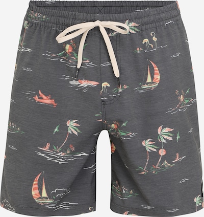 QUIKSILVER Badeshorts 'ISLAND BREEZE' in grün / pastellgrün / koralle / pastellorange / schwarz, Produktansicht
