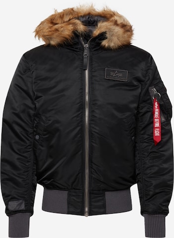 ALPHA INDUSTRIES Zimní bunda – černá: přední strana