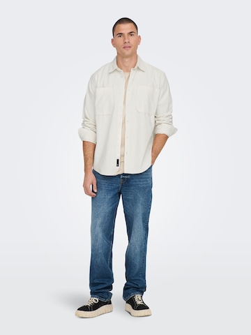 Only & Sons Regular fit Button Up Shirt 'Alp' in White