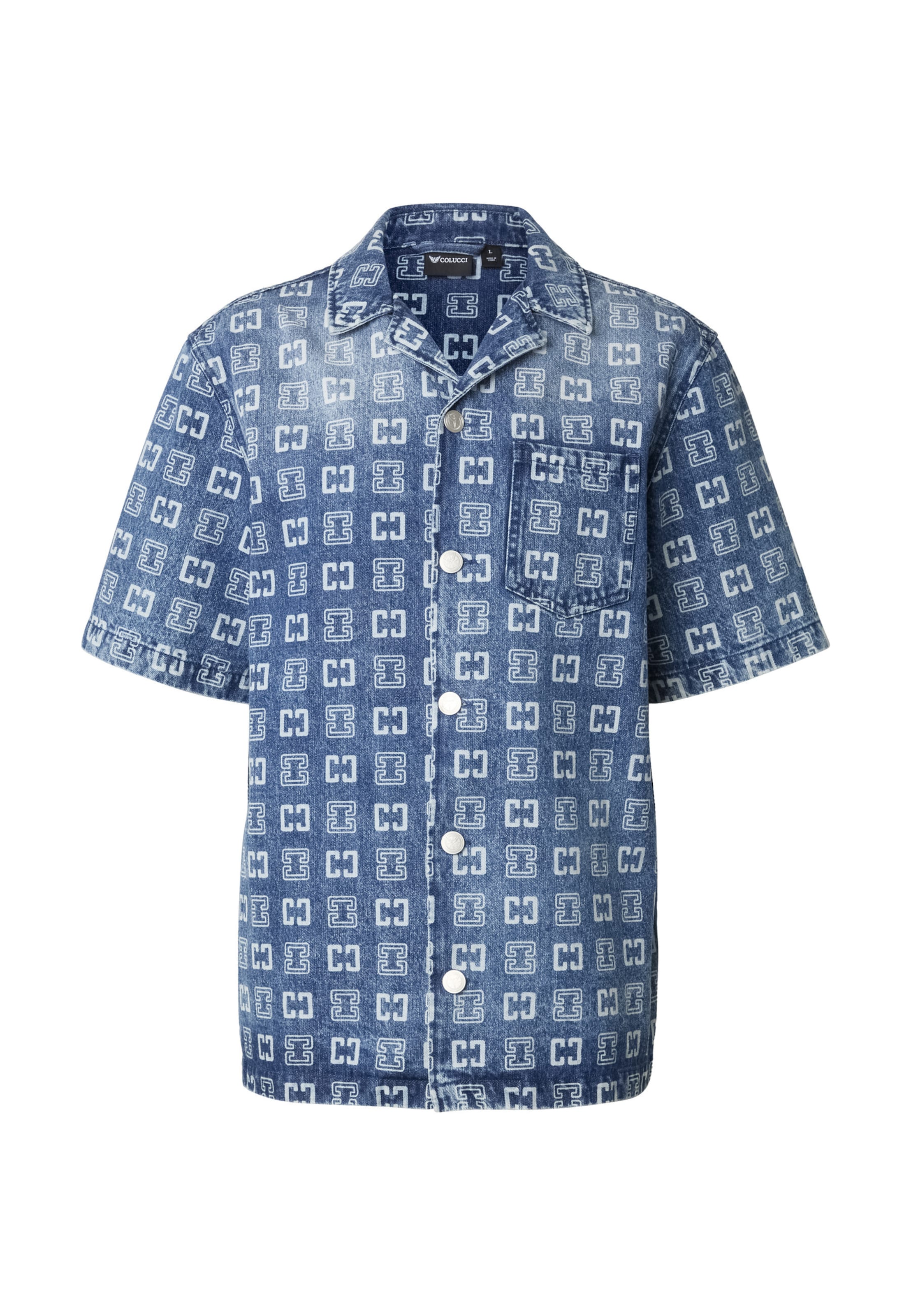 Colucci Comfort fit Button Up Shirt in Blue: front