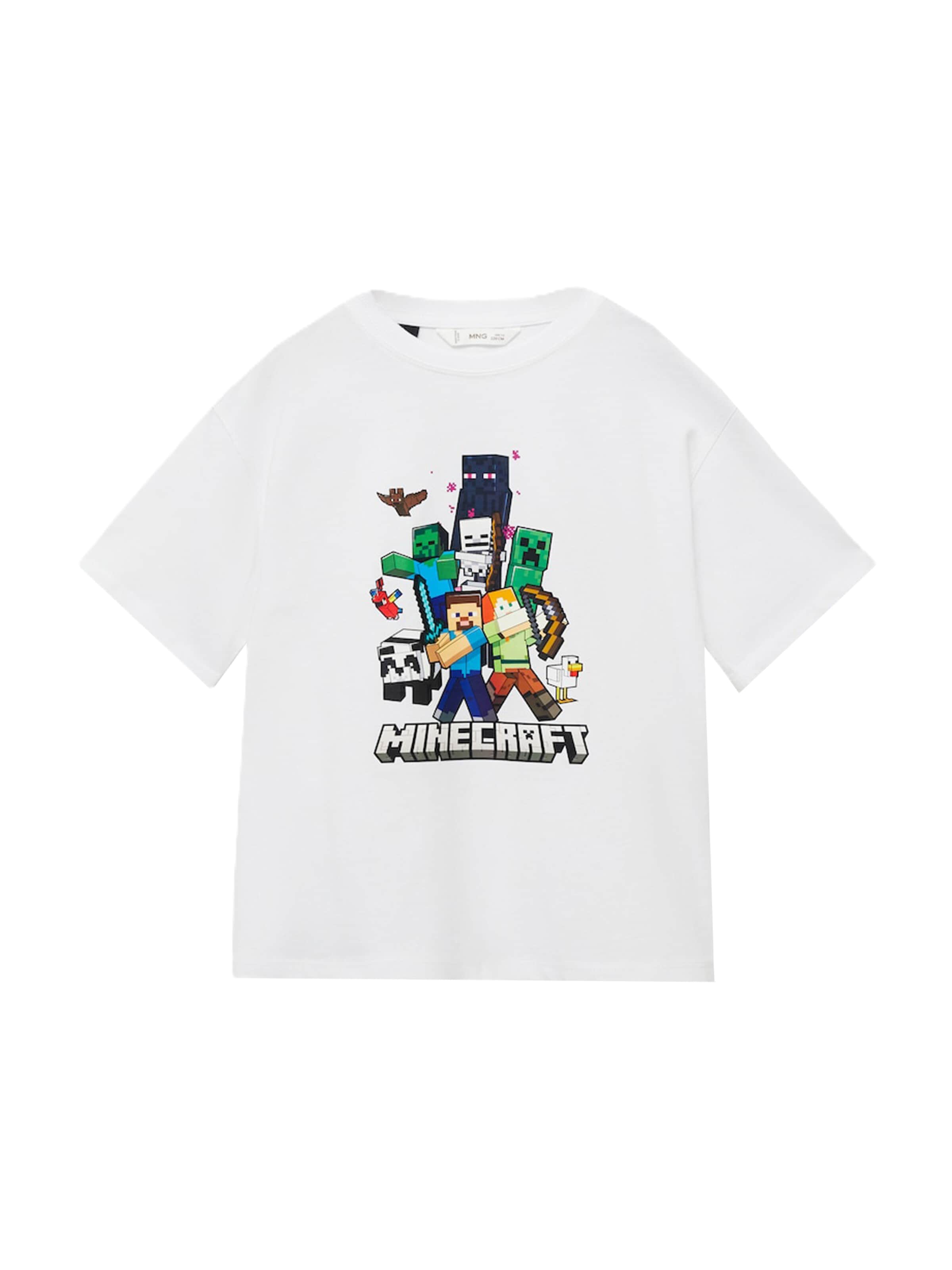 MANGO KIDS Shirt 'MINECREW' in Weiß: Vorderseite