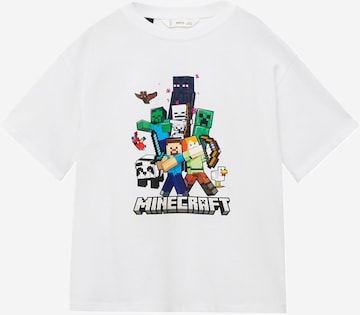 MANGO KIDS Paita 'MINECREW' värissä valkoinen: etupuoli