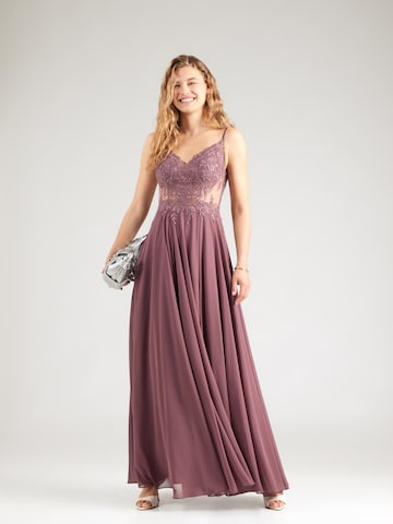 mascara - Vestido de noche en lila: frente