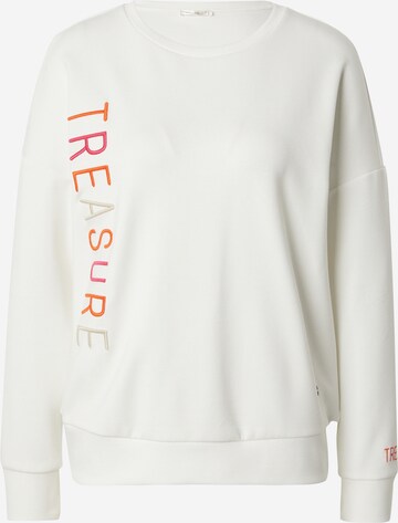 Key Largo Sweatshirt 'TREASURE' in White: front